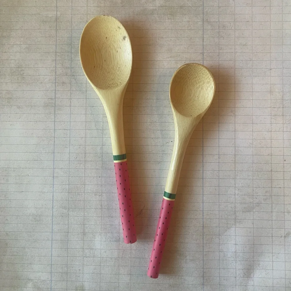 Watermelon Printed Bamboo Spoon Set